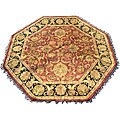 Indo Mahal Burgundy/ Black Rug (8' Octagon)