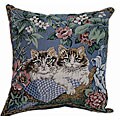 'Twin Kittens' Tapestry Throw Pillows (Set of 2)