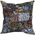 'Fresh Flowers' Tapestry Throw Pillows (Set of 2)