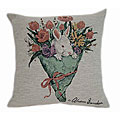 'Bunny Bouquet' Tapestry Throw Pillows (Set of 2)