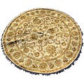 Indo Mahal Beige Wool Rug (8' Round)
