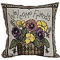Basket of Welcome Tapestry Throw Pillows (Set of 2)