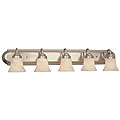 Brushed Nickel 5-light Vanity with Alabaster Glass