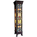 Tiffany-style Victorian Bronze Pedestal Lamp