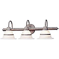Alabaster Glass Three-light Sahara Finish Vanity