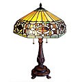 Baroque Tiffany-style 2-light Bronze Finish Table Lamp