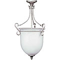 Vintage Silver 3-light Pendant with Seedy Glass