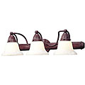 Trojan Bronze 3-light Vanity with Opal Glass