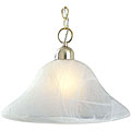 Satin Brass 1-light Pendant with Alabaster Glass