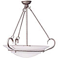 Vintage Silver Seedy Glass 5-light Pendant