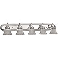 Chrome Finish 5-light Vanity with Clear Ribbed Glass