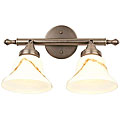 Burnished Antique Bronze 2-light Vanity with Satin Glass