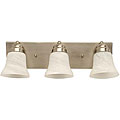 Alabaster Glass Brushed Nickel Finish 3-light Vanity