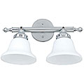 Chrome 2-light Satin Bell Glass Vanity