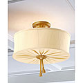 Antique Gold Fabric Shade 3-light Pendant
