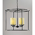 Black Iron Ivory Shade 4-light Chandelier