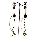 Brass Dark Bead and Dangles #7 Earrings (Kenya)