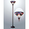 Tiffany-style Floral Design Bronze Floor Lamp