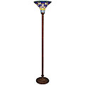 Tiffany-style Peacock Design Torchiere 