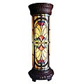 Tiffany-style Bronze Pedestal Lamp 