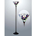 Tiffany-style Victorian Flying Birds Bronze Torchiere