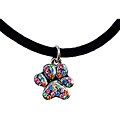 Colorful Crystal Paw Necklace