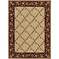 Modern Living Beige/ Burgundy Rug (7'9 x 10'10)