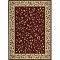 Modern Living Burgundy Floral Rug (7'9 x 10'10)