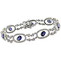 18k Gold 1 1/2ct TDW Diamond and Sapphire Bracelet (G-H-I, SI)