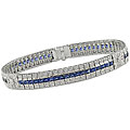 14k Gold 1ct TDW Diamond and Sapphire Bracelet (G-H-I, SI)