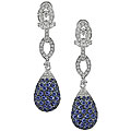 18k Gold 1ct TDW Diamond and Sapphire Earrings (G-H-I, SI)