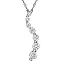 14k White Gold 1/4ct TDW Diamond Journey Necklace (H-I-J, I1-I2)