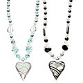 Murano-style Heart/ Magnetic Tuchi Bead Necklace