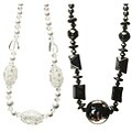 Murano-style Glass/ Magnetic Tuchi Pearl Necklace