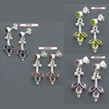 Sterling Silver Gemstone Dangle Earrings (India)