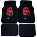 Red Dragon Front and Rear Carpet Car Floor Mats