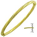 10k Yellow Gold Twisted Hinge Bangle