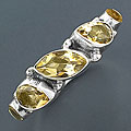 Sterling Silver Citrine Floral Leaf Ring (India)