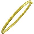 10k Yellow Gold Dotted Stripe Hinged Bangle