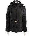 Colebrook Women's Black Puffer Jacket with Hood