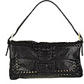 Fendi Black Leather Medium Convertible Clutch