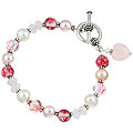 Charming Life Pink Glass and Pearl Bracelet (8-9 mm)