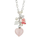 Charming Life Sterling Silver Rose Quartz Heart Necklace