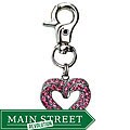 Pink Crystal Heart Dog Charm