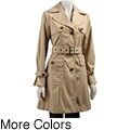 Brandon Thomas Women's Bonded Poplin Single-breasted Trench Coat