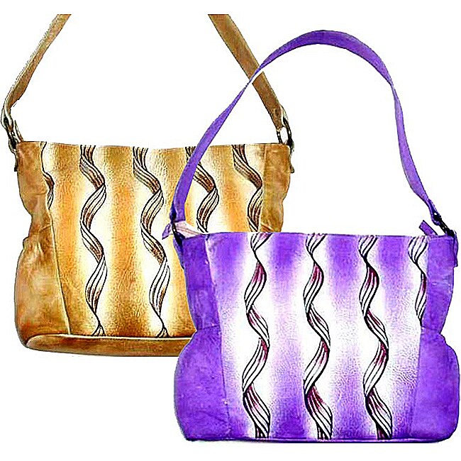 Kozmic Hand-painted Leather Tote