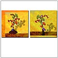 Miguel Paredes 'Oil Flower I and II' 2-piece Canvas Art Set