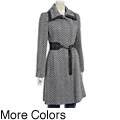 Via Spiga Women's Swirl Tweed Belted Wool Walker Coat