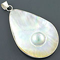 Sterling Silver Blister Pearl Pendant (Indonesia)