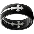 Black Stainless Steel Gridded Cross Band